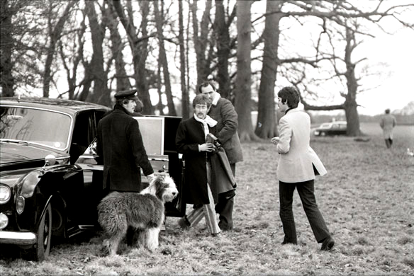 Op de set van de 'Strawberry Fields Forever' videoclip, januari 1967. 